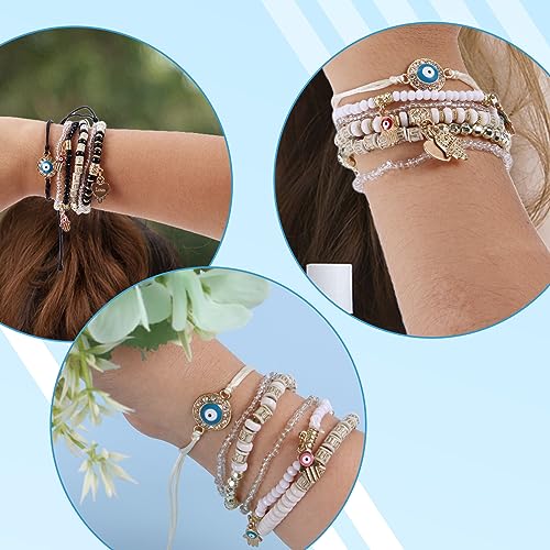 12Pcs Women's Preppy Bracelet Protection Bracelet Friendship Bracelet Devil Eye Beaded Fashion Bracelet