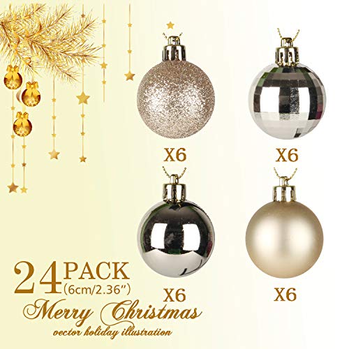 24pcs 2.36in Christmas Balls Decoration