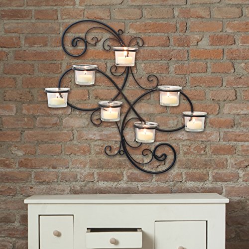 Decorative Black  Tea Light Candle Holder Hanging Wall Scone Decor