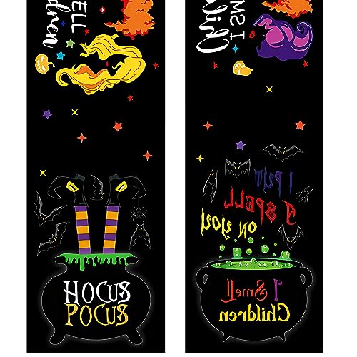 Halloween Table Runner, Hocus Pocus Burlap Halloween Runners Holiday Home Kitchen Dining Table