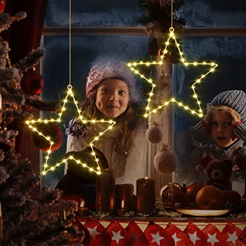 3PCS  45 LEDs Christmas  Star Window Lights Decoration