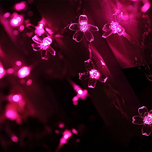 33 Feet 100 LED Cherry Flower Fairy String Lights Christmas, 8 Flash Modes with Tail Plug