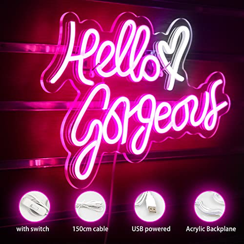 Hello Gorgeous Neon Sign Led Neon Light LeD Decoration