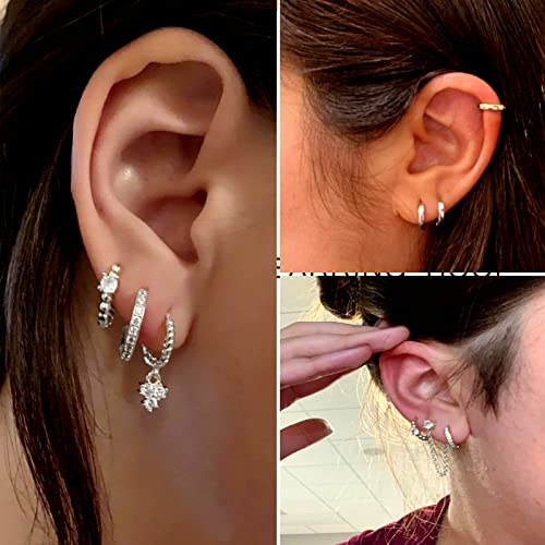 5 Pairs Huggies Hoop Earrings Set for Women