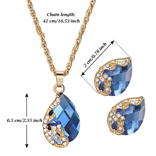 6 Pieces Elegant Necklace Peacock Set Jewelry