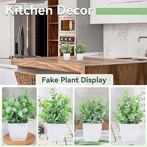 4 Packs Fake Plants Mini Artificial Greenery Potted Plants for home, office