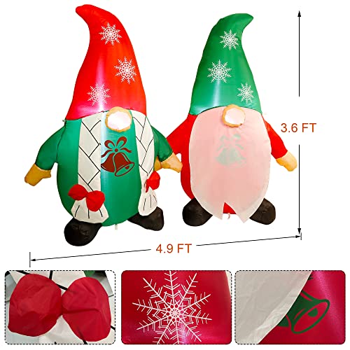 Inflatable Christmas Gnomes Couple w/ LEDs