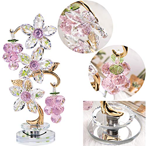 Crystal Pink Grape w/ Rotating Base Collectible Figurines