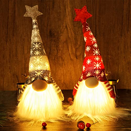 Handmade Plush Lighted Christmas Gnome Decoration