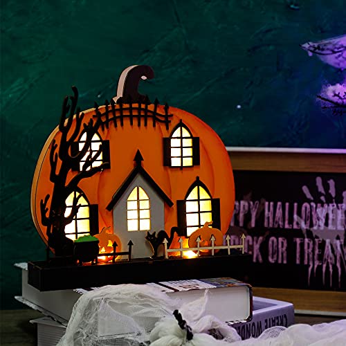 Wooden Home Halloween Tabletop Decorations