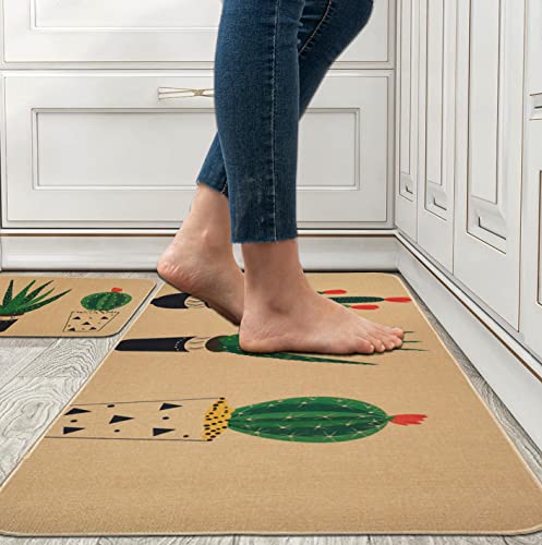 Kitchen Mats Set of 2 Non-Slip Washable