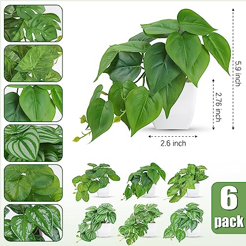 4 Packs Fake Plants Mini Artificial Greenery Potted Plants for home, office