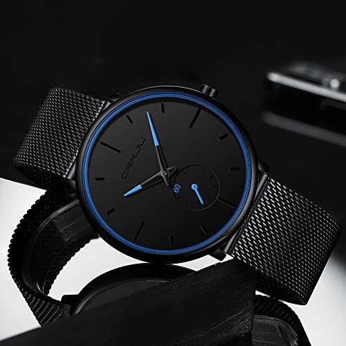 Ultra Thin Wrist Watches for Men Fashion Classic Waterproof Stainless Steel Band