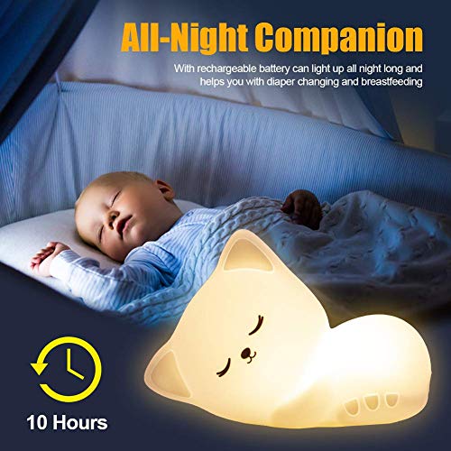 7 Colors Cute Kitty Night Lights for Kids Room & Cat Lovers