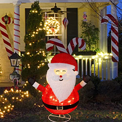 Christmas Pre-Lit Light Up Santa Claus For Outdoor Decoration