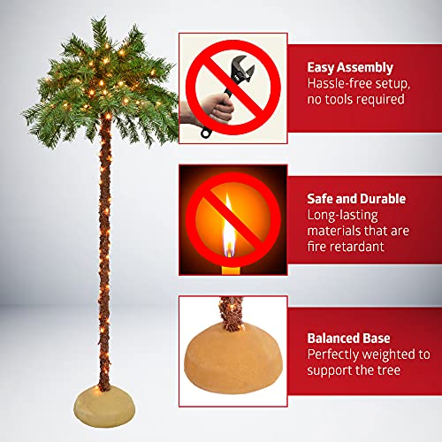 Christmas Pre-Lit Artificial Palm Tree with 150 UL-Listed Clear Lights