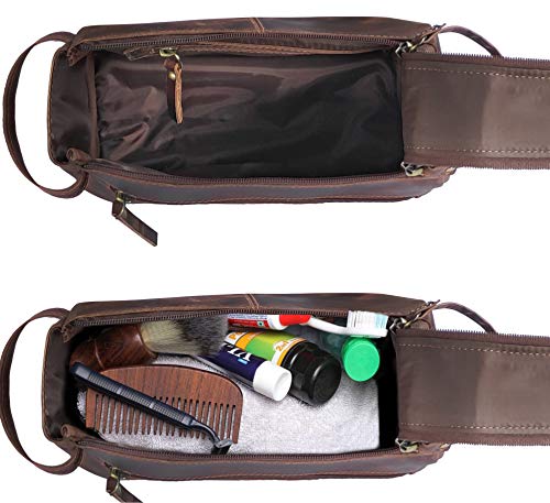 Leather Toiletry Bag - Hygiene Organizer Travel Kit