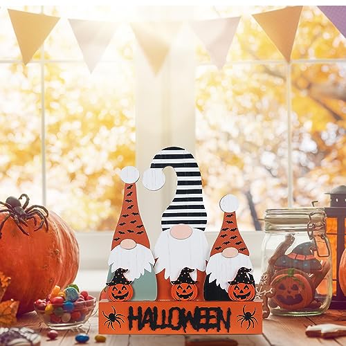 Halloween Decorations Indoor, Large Decorative HALLOWEEN Wood Sign with Ghosts and Spooky Cat