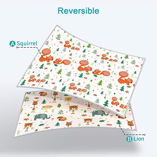 Double Sided Large Folding Portable Baby Crawling Mat, Waterproof Non Toxic