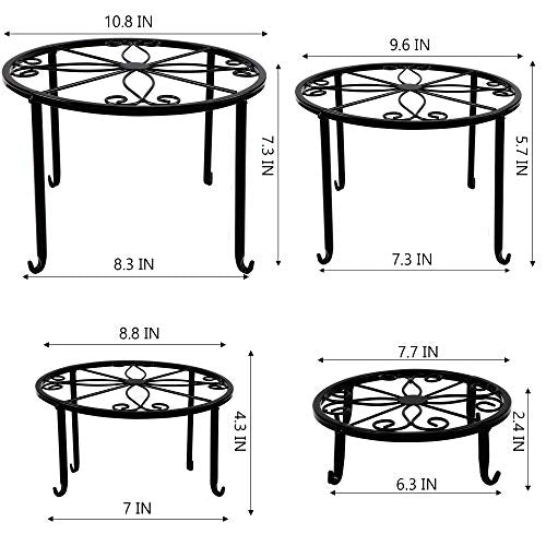 4 Pack Heavy Duty Metal Plant Stands for Flower Pot