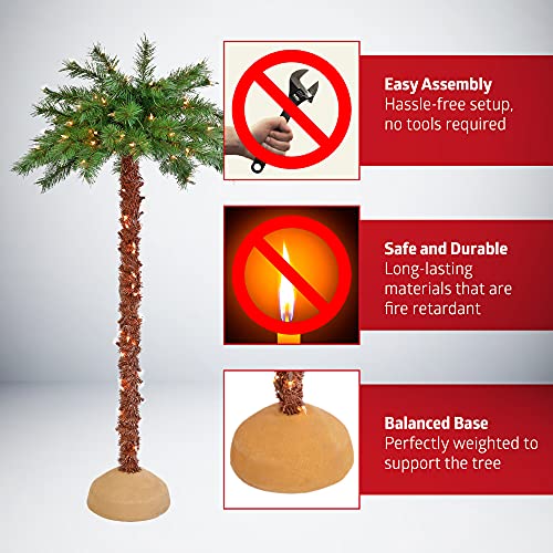 Christmas Pre-Lit Artificial Palm Tree with 150 UL-Listed Clear Lights