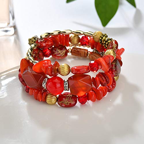 Boho Multilayer Irregular Agate Beads Charm Bracelets for Women