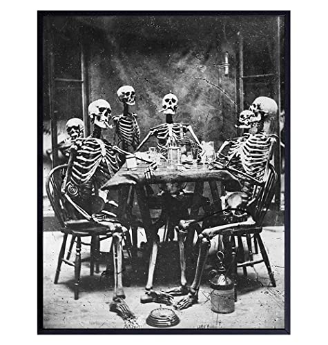 Vintage Skeleton Wall Art LARGE  Gothic Home Decoration