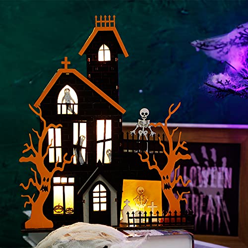 Wooden Home Halloween Tabletop Decorations