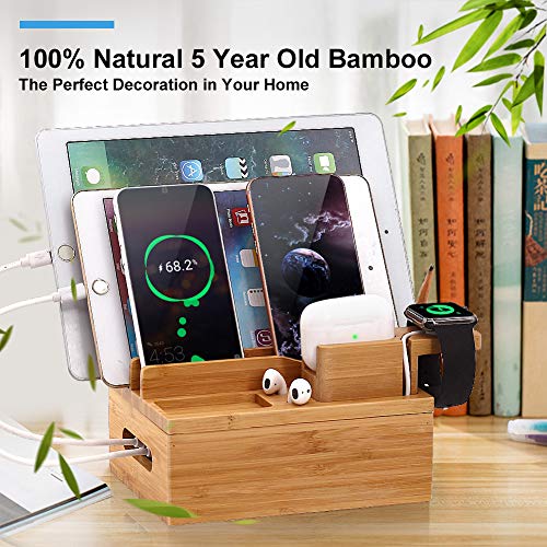 Bamboo Charging Station for Multiple Devices