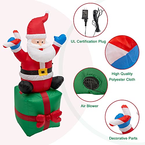 6 Foot Christmas Inflatable Santa Claus w/ Built-in LEDs