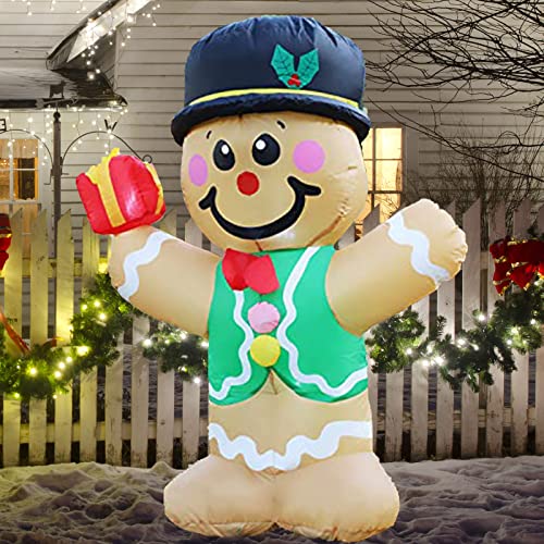 5 FT Christmas Inflatables Gingerbread w/ LED Lights