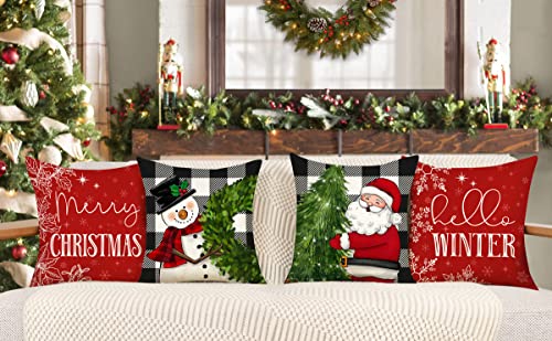 Set of 4  Buffalo Christmas Pillow Covers