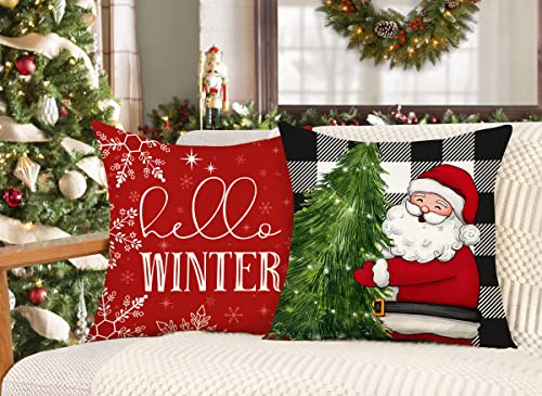 Set of 4  Buffalo Christmas Pillow Covers