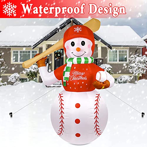 5FT Christmas Inflatables Outdoor Decorations, Inflatable Snowman Blow Up Yard Decorations with Rotating LED