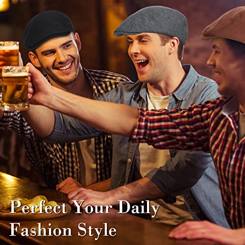 4 Pieces Men's Flat Cap Ivy Newsboy Hat