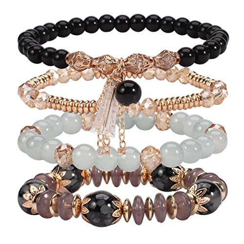 6 Set Bohemian Stretch Bracelets for Women