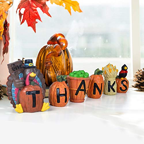 Thanksgiving Decorations Hand-Painted Turkey & Pumpkins