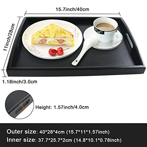 Black Serving Tray with Handle