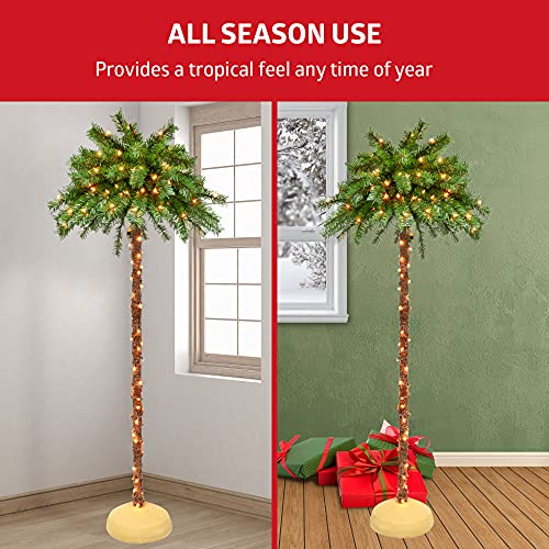 Christmas Pre-Lit Artificial Palm Tree with 150 UL-Listed Clear Lights