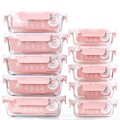 [10-Pack] Glass Food Storage Containers