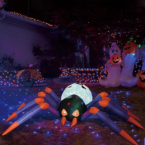 Halloween Inflatables Grim Reaper, Spooky Ghost with Sounder Outdoor Decorations, Double-Sided Design