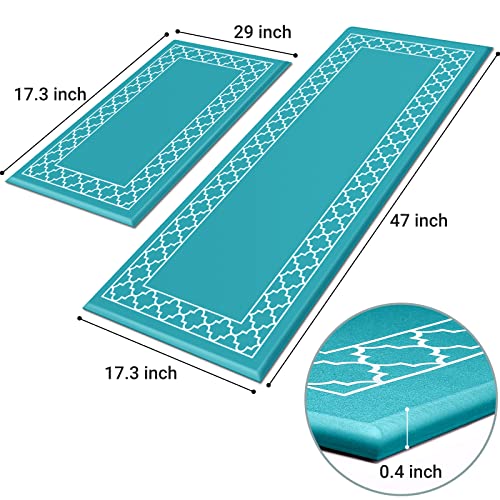 [2 PCS] Cushioned Anti-Fatigue Kitchen Rug