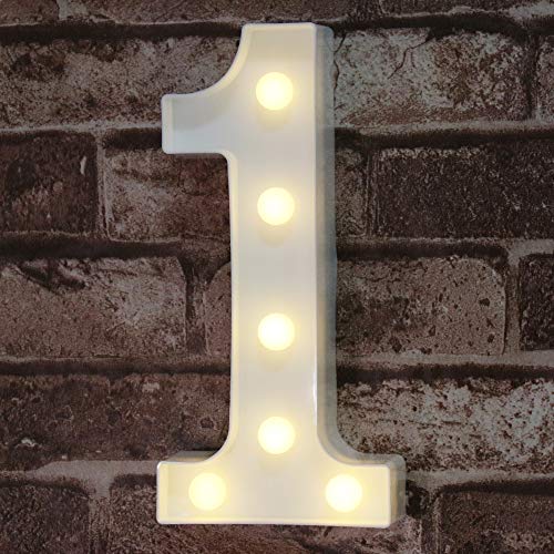 Decorative Led Light Up Numbers -White Plastic Marquee Numbers Battery Operated