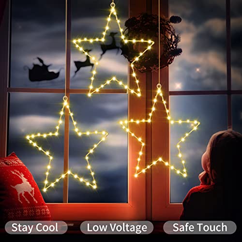 3PCS  45 LEDs Christmas  Star Window Lights Decoration