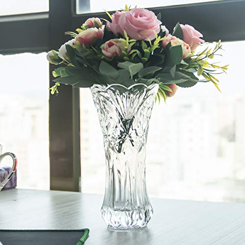 Large Flower Vase Tulips Pattern Glass Thickening for Home Decoration