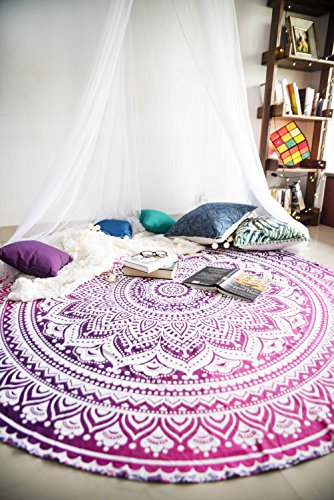 Set of 2 Boho Mandala Indian Meditation Tapestry  - 72 Inches, Blue and Pink Holiday Promotional Bundle!