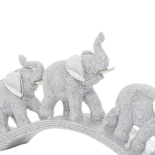 Polystone Glam Sculpture, Elephant 7 x 2 x 14, for Home Decoration