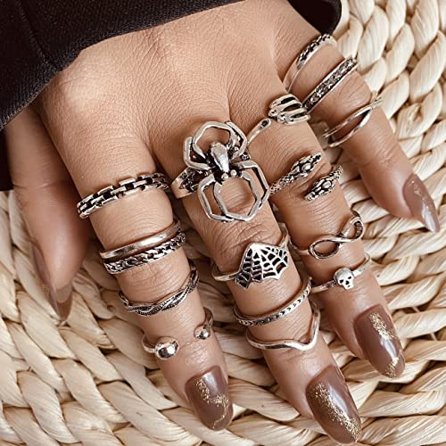 Vintage Silver Knuckle Rings Set for Women