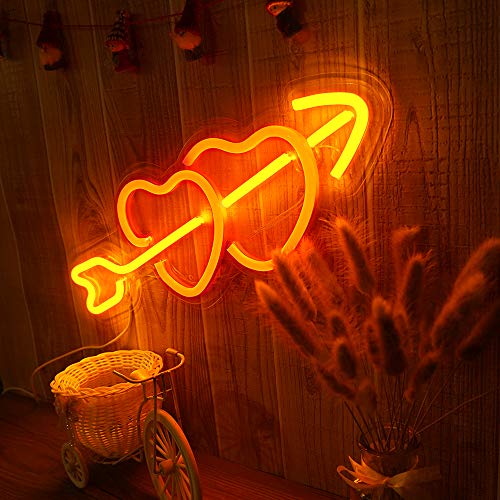 15.9' Neon Heart Light Sign, Wall Decoration Powered by USB