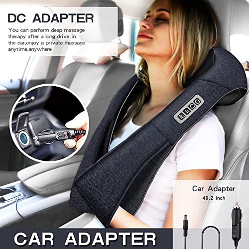 Neck &Back Massager w/ Heat, Shiatsu Shoulder Massager for Neck pain Back Pain Relief